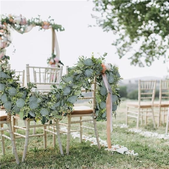 2 Pack 5.5ft Artificial Eucalyptus Garland Spring Garland Fake Greenery Wall - Picture 6 of 7